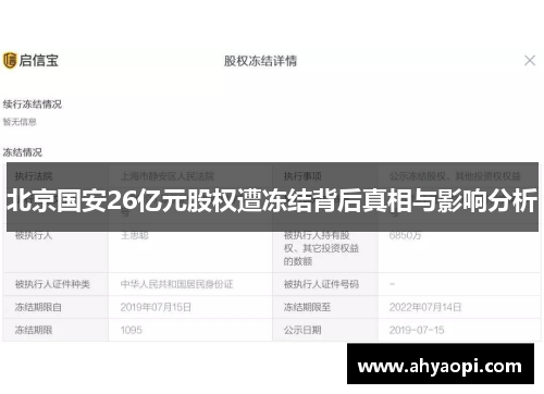 北京国安26亿元股权遭冻结背后真相与影响分析